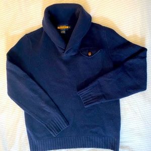 Rugby Ralph Lauren Shawl Collar Sweater 100% Wool